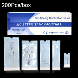 200 pz Usa E Getta Manicure Sterilizzazione Sacchetto Sterilizzazione Unghie Artistiche Strumento Pulito Unghie Odontoiatria Carta di Grado Medico CPP/PET pellicola sacchetto