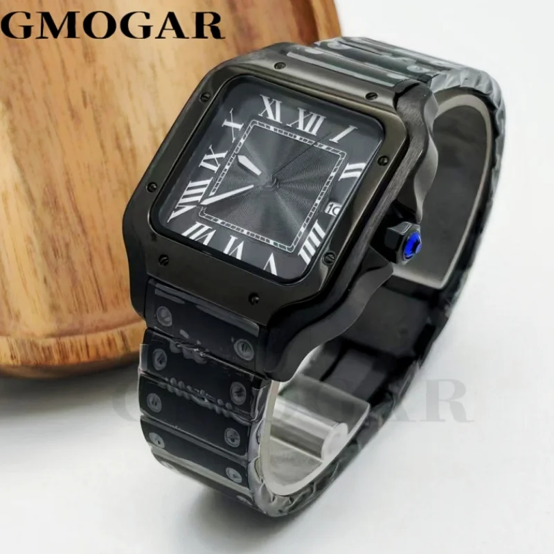 Luxury Foshion Silver Black Gold Men 38mm Sapphire Crystal Glass 5ATM Waterproof Japan NH35 Automatic Mechanical Movement Watch