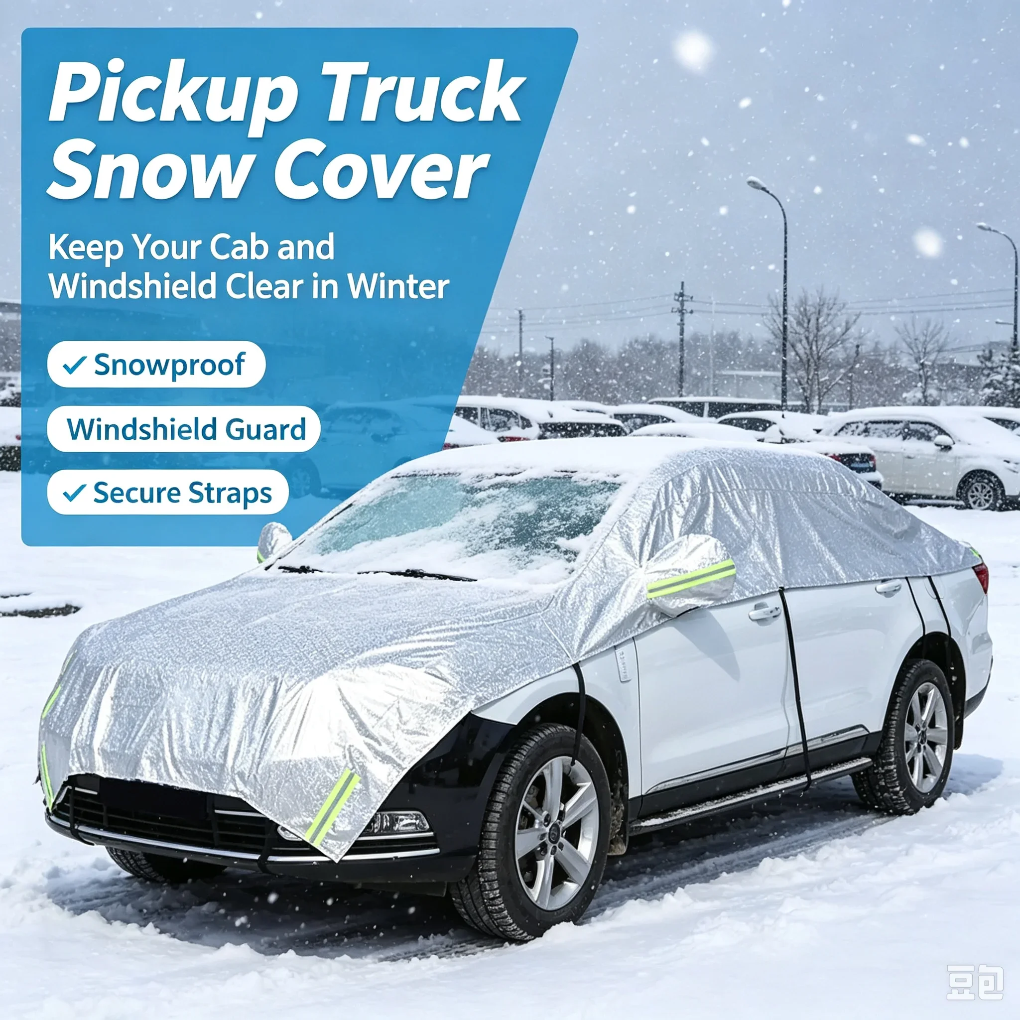 Universal Half Car Cover Sun Shade Aluminum Reflective Waterproof Anti‑UV Snow Dust Protector For SUV Sedan MVP Pickup Amagi