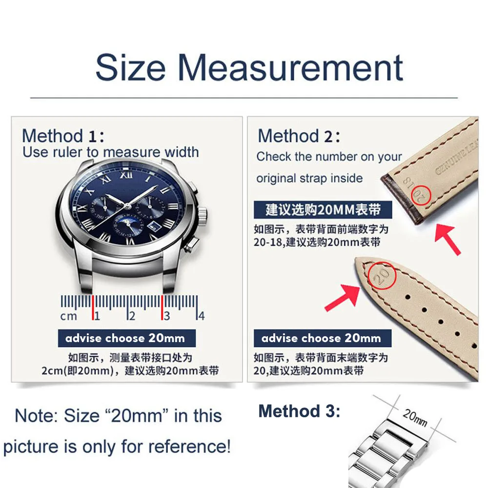 New Black Brown Blue Red Retro Matte Leather Watch Band 18mm 20mm 22mm 24mm Leather Strap Stainless Steel Buckle Watchbands