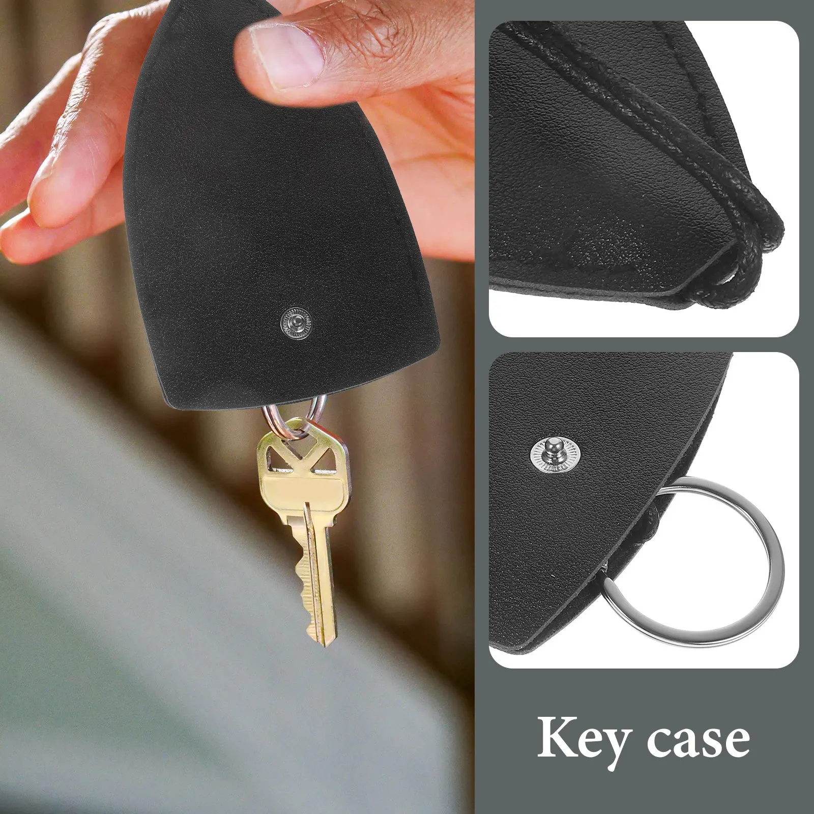 

2 pcs Portable Case Pull-Out Small Key Bag For Car Keys Pu Storage Pouch Compact Key Holder Travel Organizer Accessory