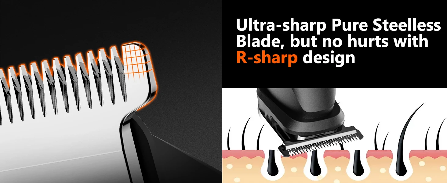 MAXGROOM Körperhaarschneider-Set für Männer, Schamrasierer, Haar-Nasen- und Bartschneider, elektrisch, IPX6, wasserdicht, Leistengegend, 4-in-1-Rasierer für Männer – Detail 8