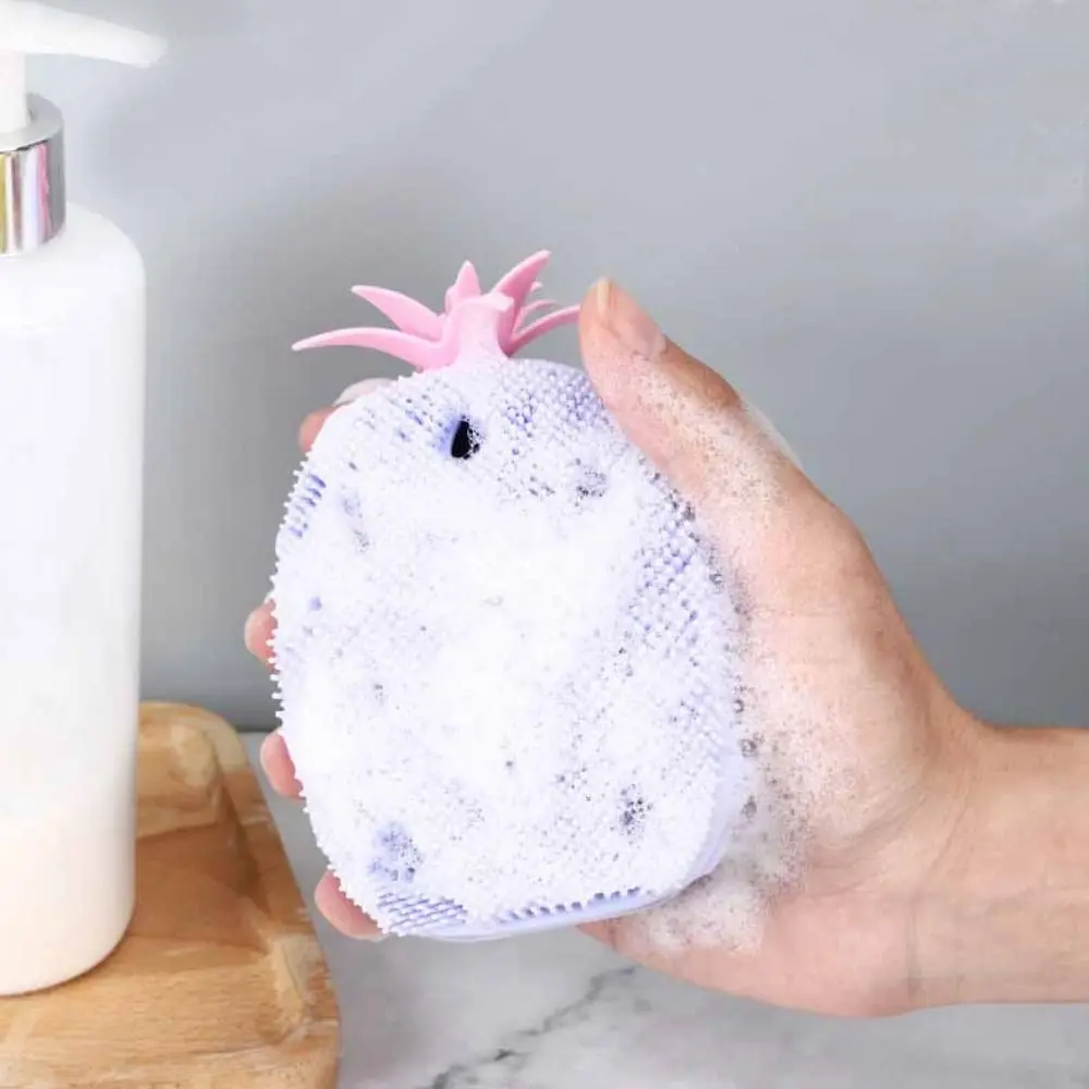 

Candy Color Fruit Shape Shower Brush Non-Slip Soft Hair Silicone Shampoo Brush Exfoliation Bath Supplies Shower Massage Brushes