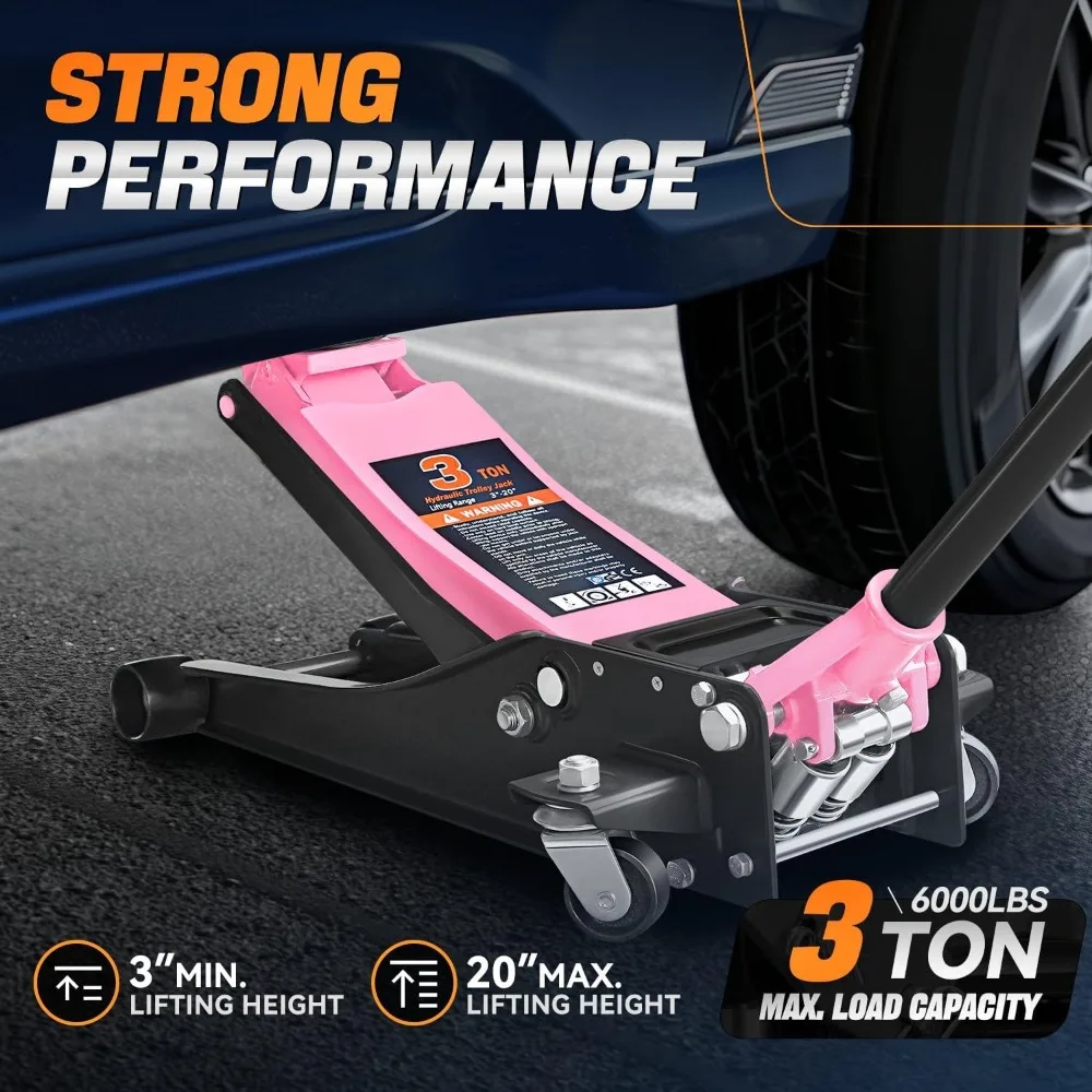 헤비 듀티 3톤 저프로파일 유압 자동차 리프트 잭 듀얼 피스톤으로 빠른 리프팅 및 레이싱 성능