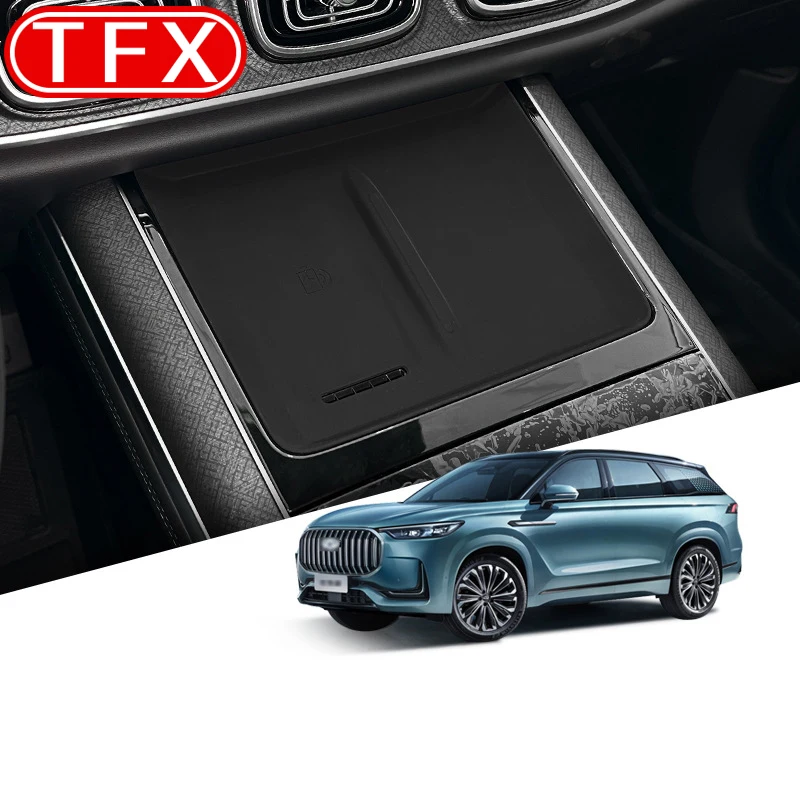 Tampon en silicone pour contrôle central de voiture, chargement sans fil, stockage central, polymères anti-poussière, accessoires de quatuor automatique, Chery Tiggo 9, Jaecoo J8