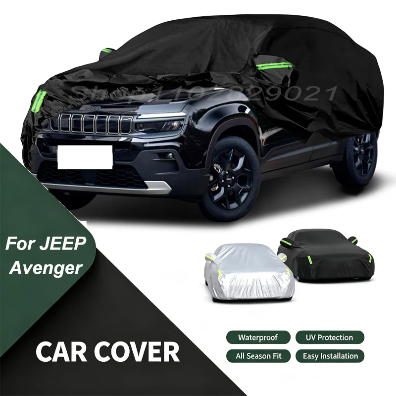 Full Car Cover For JEEP Avenger All Weather Outdoor Snow Sun UV Dustproof with Reflective Strips Wind Straps