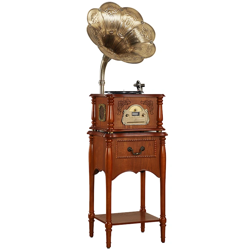 

Classic Wooden Gramophone Retro Vinyl Phonograph Record Player Antique Gramophone Vinyl Multi Turntable Audio Receiver