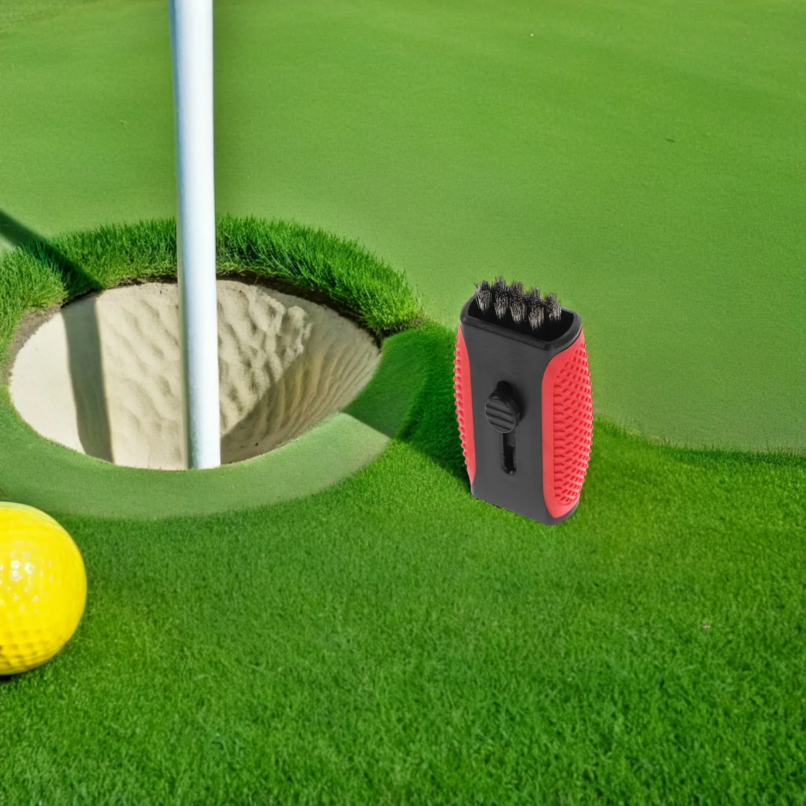 Golf Club Cleaner Dual Sided Brush Retractable Handle Soft Stiff Bristles Groove Scrubber Portable Cleaning Tool Anytime