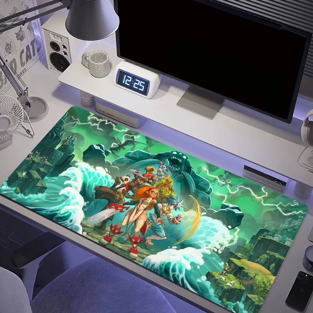 لعبة W-Wakfu Cool لألعاب الكمبيوتر، لوحة مفاتيح كبيرة للمكتب، لوحة ماوس كبيرة مضادة للانزلاق، ماوس مطاطي للكمبيوتر الشخصي