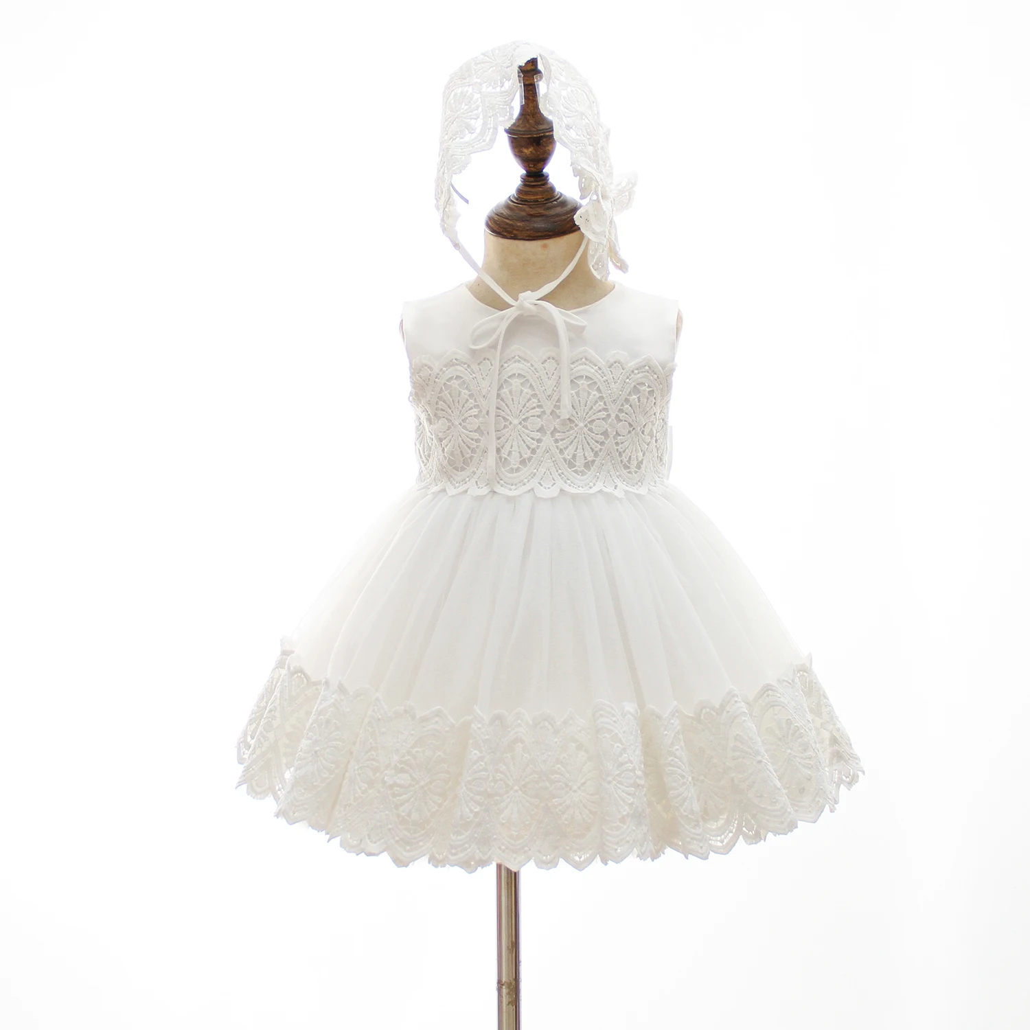 

Hot Sell Lace Embroidery Tulle Girl Party Dress Baby Girl Wedding Frock Children Evening Dresses for Girls