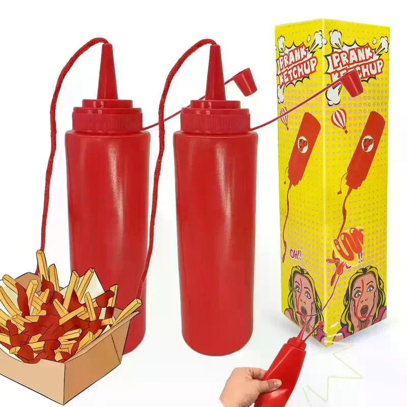 

Funny Prank Ketchup Bottles Practical Jokes Tomato Sauce Prank Adult Kids Cool Toys Frightening Items Fake Ketchup Surprise Gift