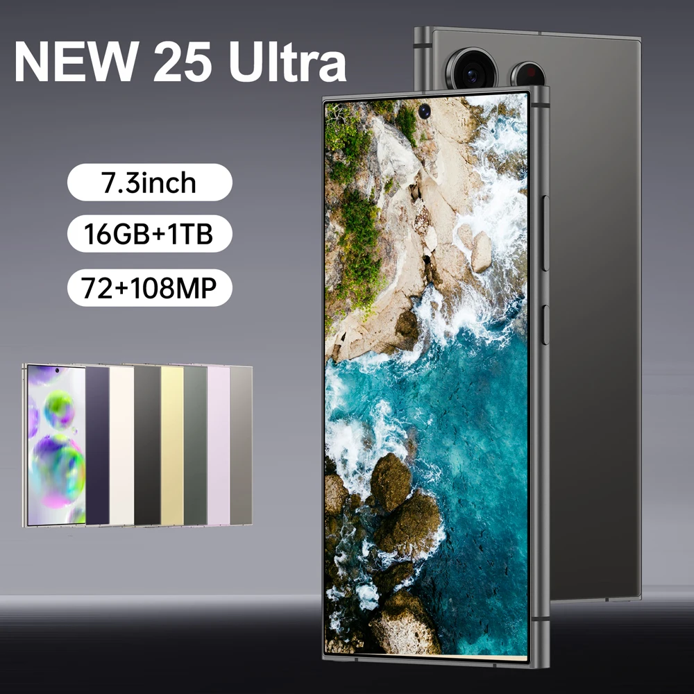 

2025 7.3HD Screen Protector For 25 Ultra Mobile Phones 22GB+2TB Cell Phone Tempered Glass Film For Android Smartphone 7800mAh