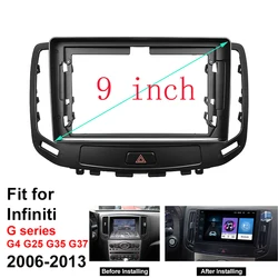 9 Inch Car Frame Fascia Adapter Android Radio Dash Fitting Panel Kit For Infiniti G Series G4 G25 G35 G37 Nissan Skyline GT 370