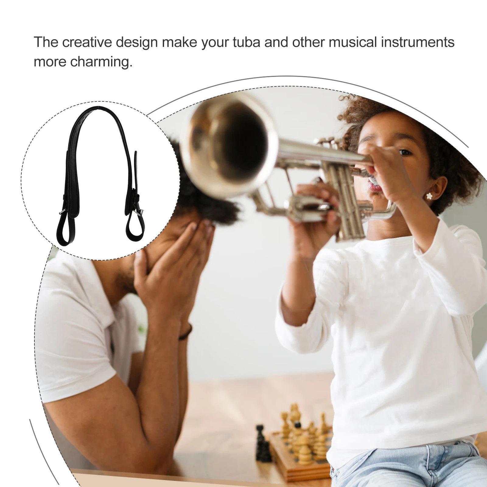 

1pc Tuba Strap Black Lightweight Shoulder Support For Long Playing Sessions Music Performance Outdoor Party Durable Tuba