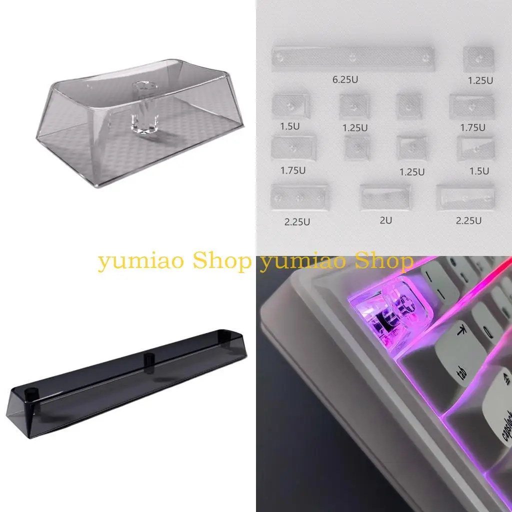 

587B 1.5mm Thick Keycap 1.75U Transparent Keycap Perfect for DIY Mechanical Keyboard