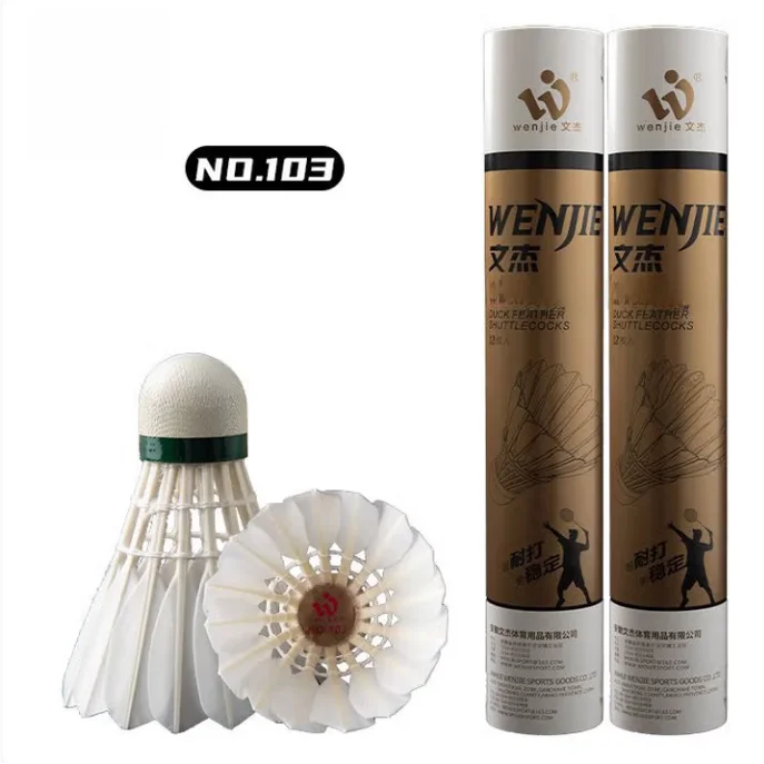 volant-de-badminton-wenjie-103-durable-vol-stable-plumes-de-canard-forme-ronde-complete-pour-competition-de-club-qualite-professionnelle