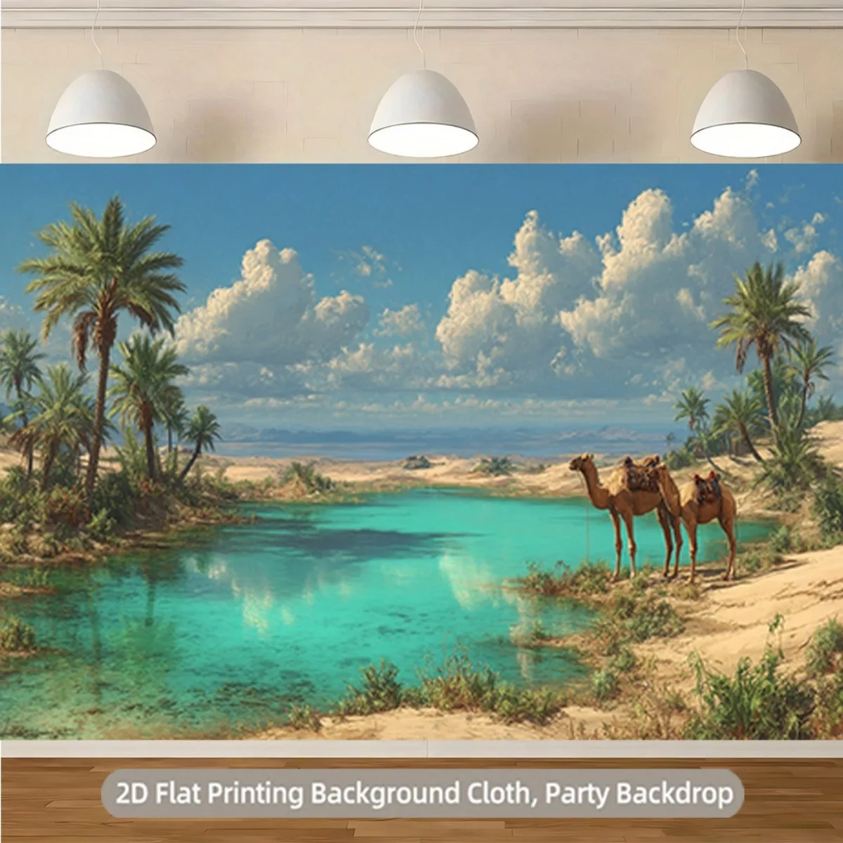 Tropical Beach Backdrop Tapestry Wall Mural Paradise Landscape Photo Prop Camel Palm Tree Summer Party Decor Background Decor