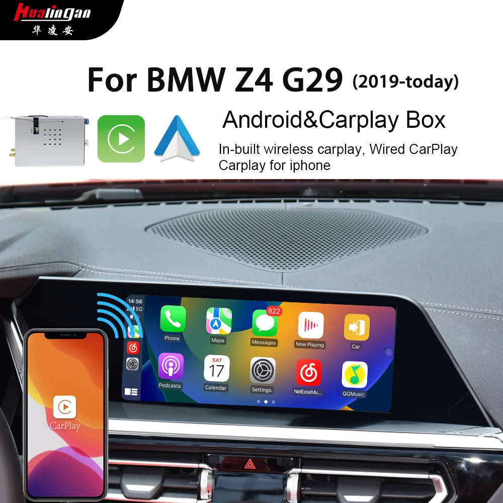 Hualingan For BMW Z4 G29  iDrive7.0 MGU 2019 2020 2021 2022 2023 Android CarPlay Adapter Radio Navi Wireles Carplay Full Screen