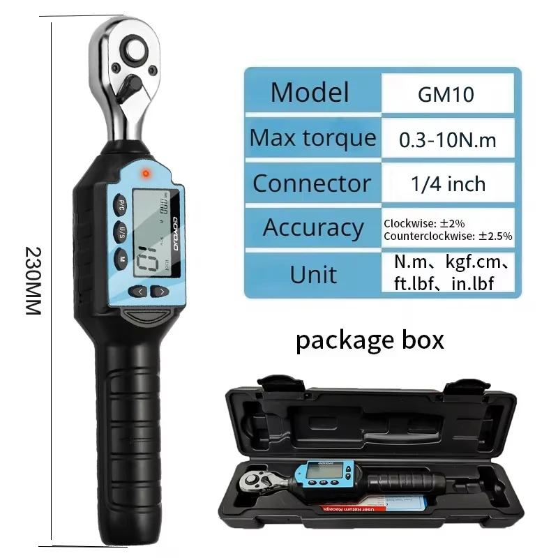 Nieuwe Digitale Vooraf ingestelde Momentsleutel 1/2 "3/8" 1/4 "Didirectionele Ratelkop Professionele Verstelbare Fiets Reparatie Handgereedschap