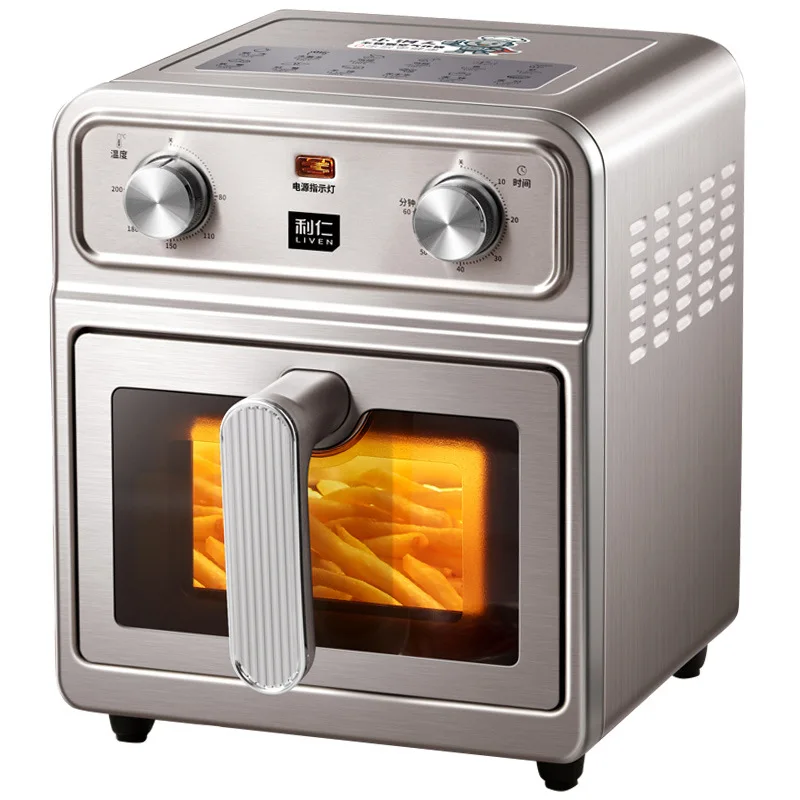 Horno de 6.5L con Doble Fuente de Calor y Ventana Visible, para Uso Comercial y Doméstico, con Luz Interna de 360° °   Circulación de Calor para una Cocción Perfecta