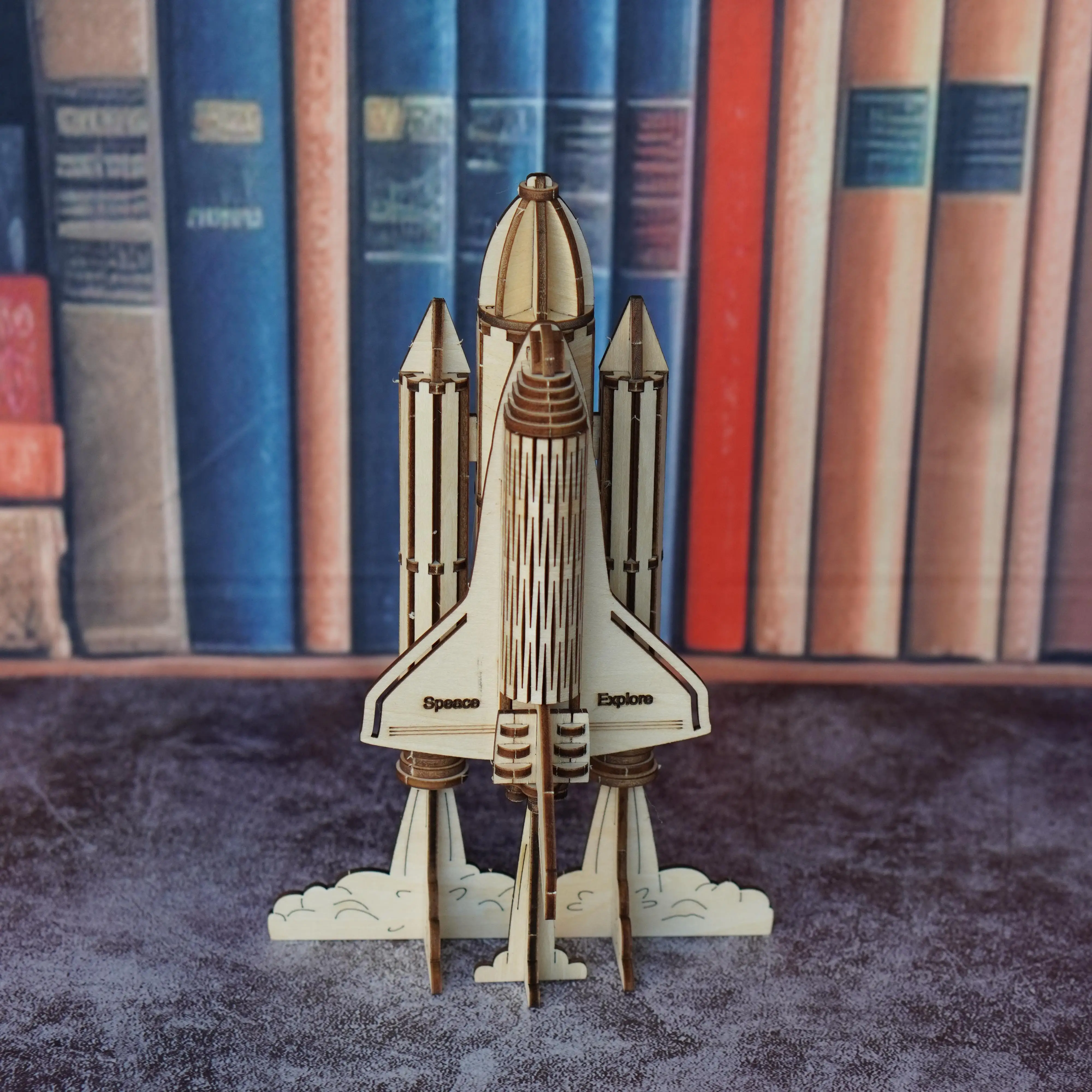 Quebra-cabeça de madeira 3D para adultos modelo de avião kit de brinquedo de bloco de construção de foguete, modelo de montagem DIY feito à mão