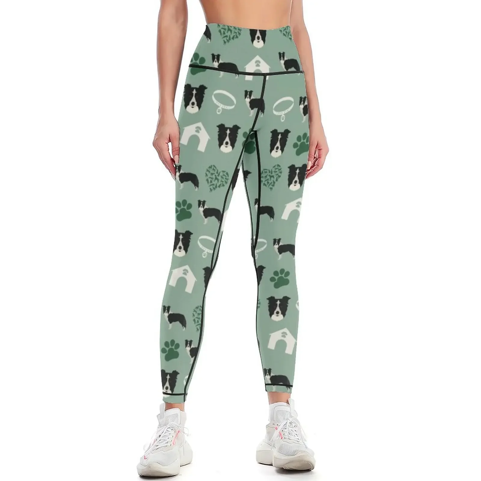 

Border Collie Print Leggings active wear legging push up Clothing fitness Womens Leggings