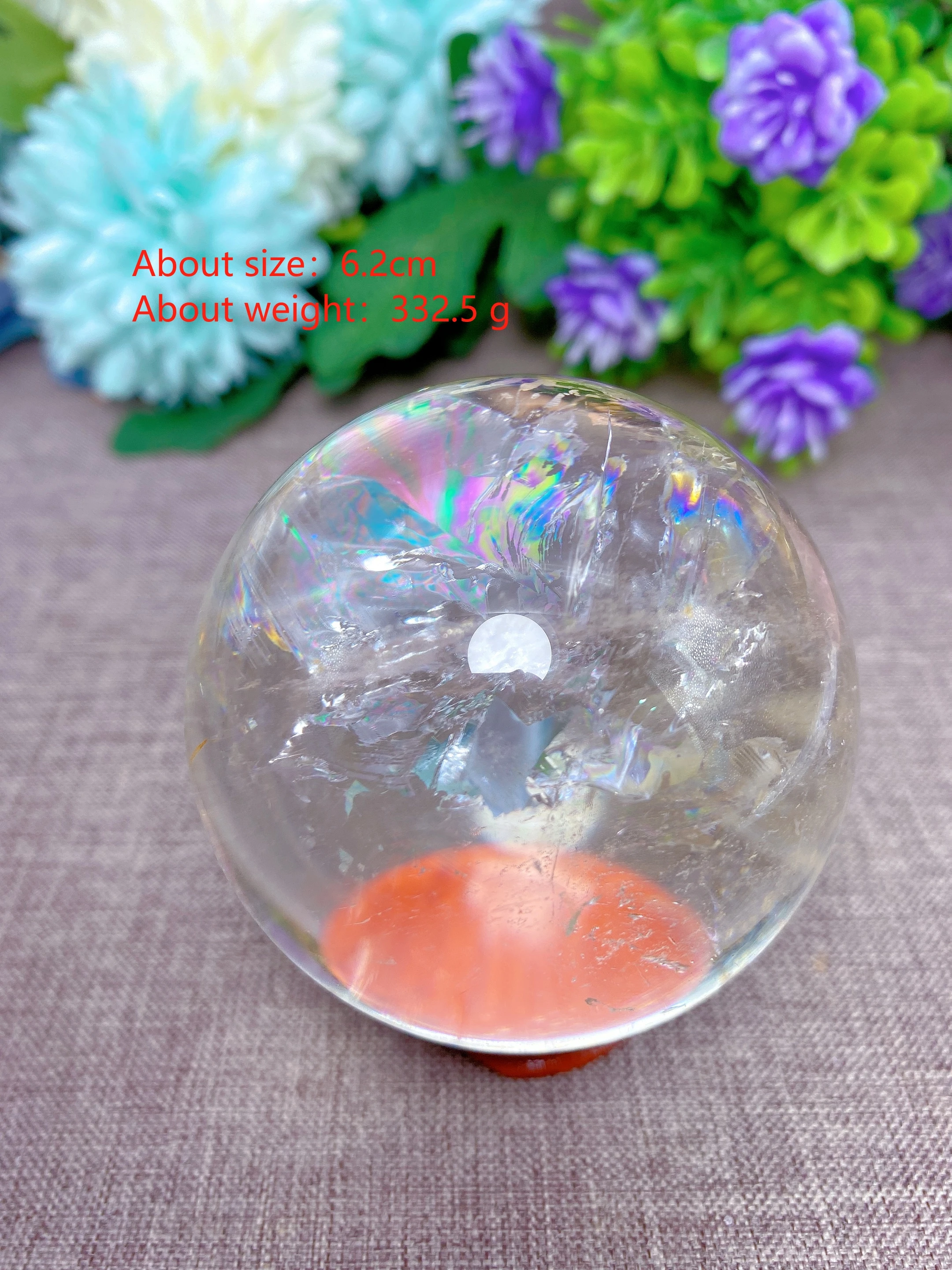 

Natural Rainbow clear quartz Ball With Druzy Free Form Carving Reiki Healing Stone Home Decoration Exquisite Gift + Stand