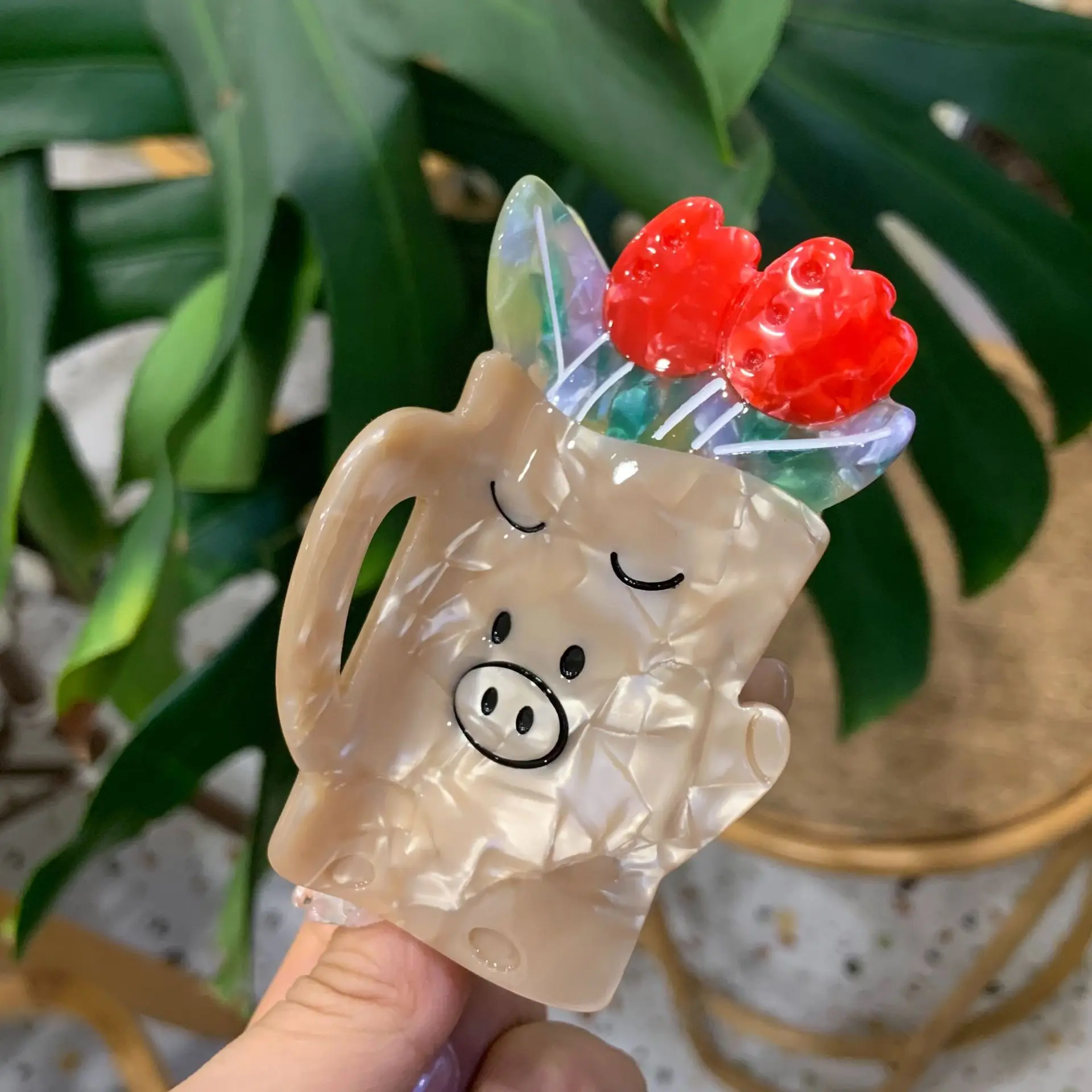 Creative Cute Animal Series Hair Claw Cow Pig Sheep Donkey Acetic Acid Shark Clip For Women Girls Hair Accessories