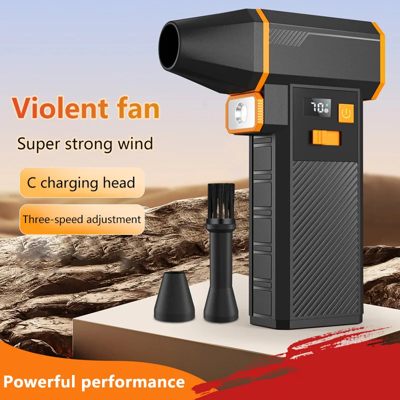 جديد عنيف الكهربائية توربو منفاخ نفاث قوية يده منفاخ الهواء مع إضاءة LED فرش السيارات USB قابلة للشحن منفاخ