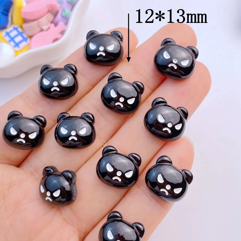 20Pcs New Cute Resin 12*13mm Halloween Black Cat  Flat Back Ornament Jewelry Making Manicure Hairwear Accessories