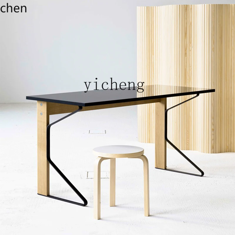HXL medieval computer desk multi-layer solid wood conference table household desk writing desk