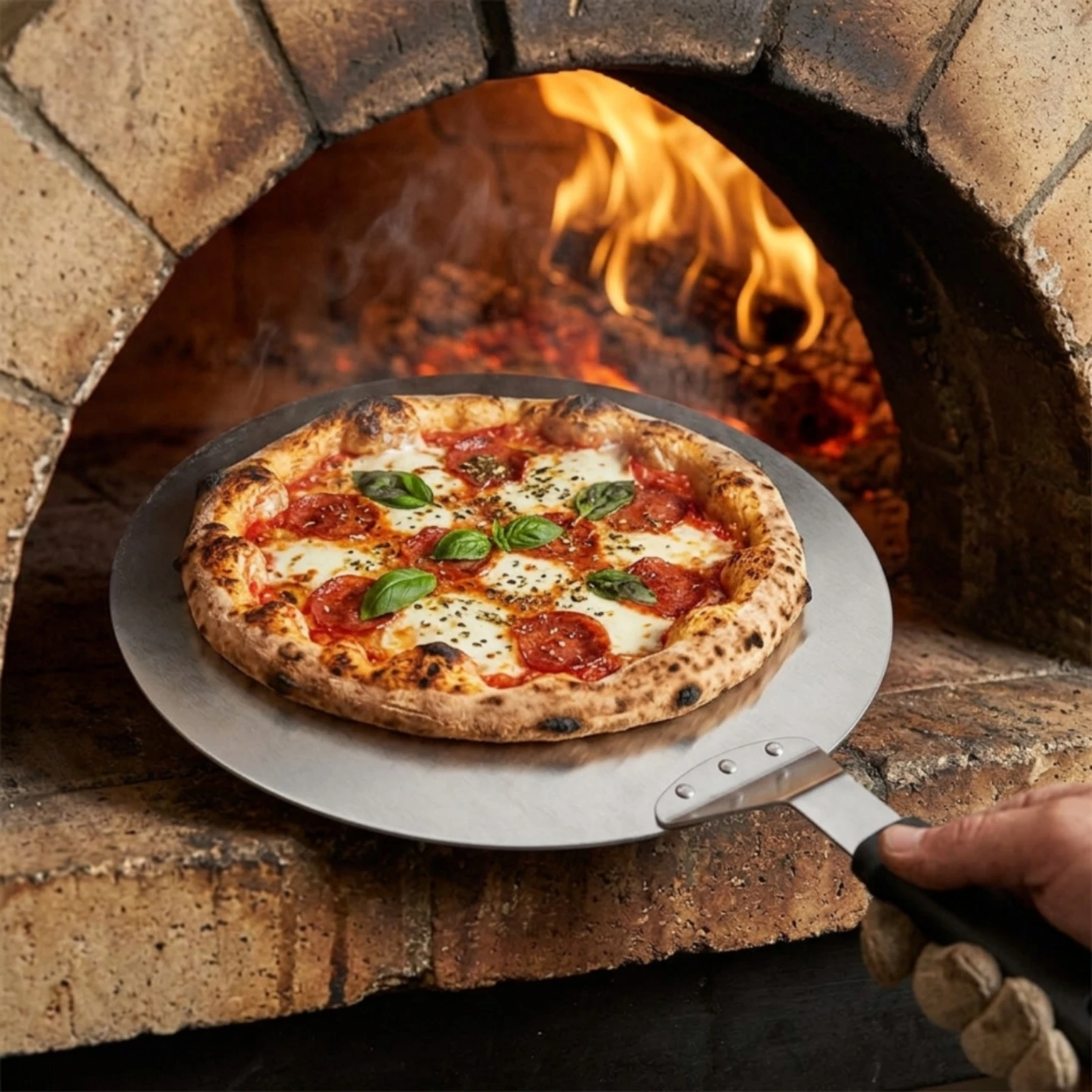Pizza Peel Stainless Steel Pizza Peel with Rubber Handle Lifting Spatula 12-Inch Tool Tapered Edge for Home Bakers, Baking