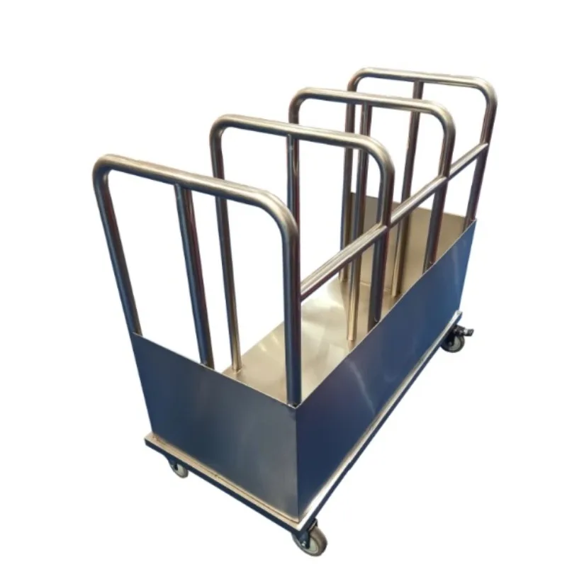 Stainless steel fast food tray storage tray storage car canteen restaurant restaurant dinner plate collection storage frame