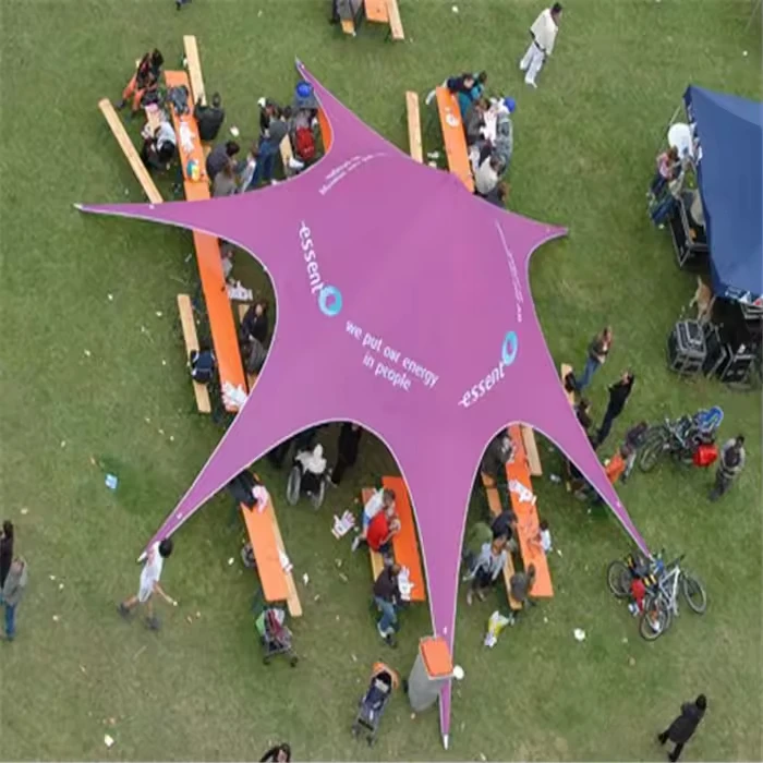 

Custom Outdoor Large Single double Pole peak Camping Spider Tent Beach Party Events Star shaped Canopy Tent