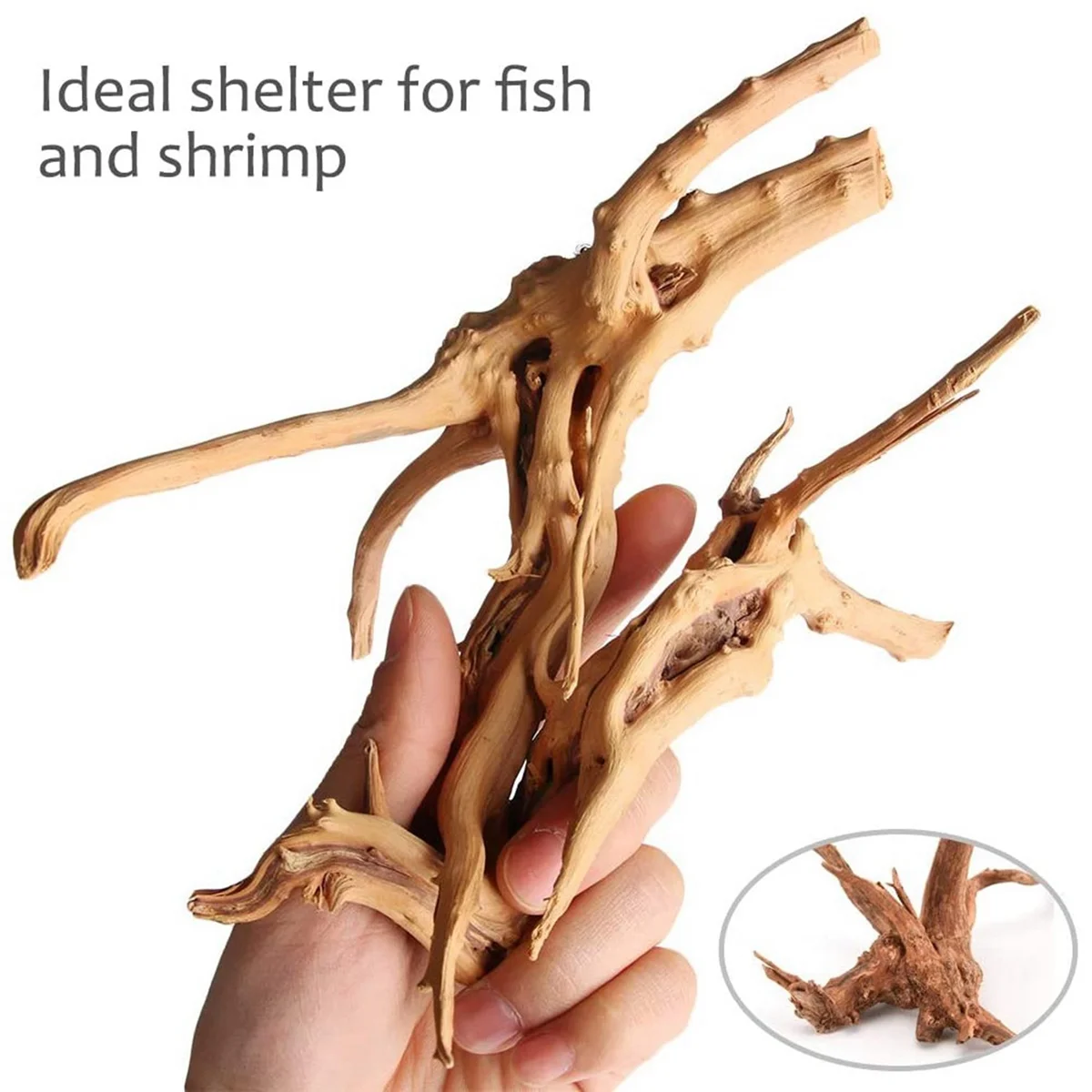 Mini Driftwood for Aquarium Natural Wood Branches Fish Tank Decorations Reptiles Tree Trunk Driftwood Assorted(10 Pack)