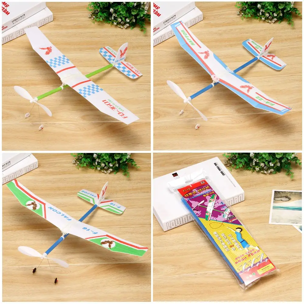 

1pcs Science Experiment Airplane Model Hand Throw Rubber Bands Power Aircraft Toy Foam Plane Flying Glider