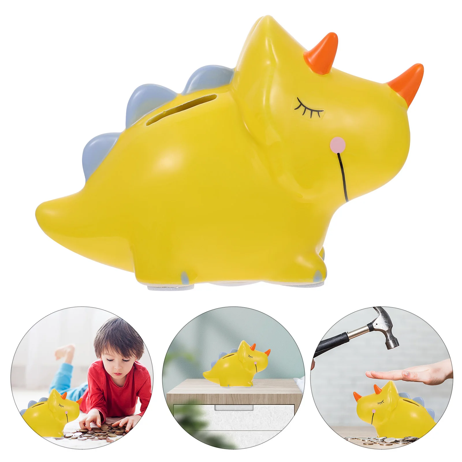 1 szt. Urocza skarbonka w kształcie dinozaura, wysokiej jakości ceramiczna skarbonka dla dzieci, duża pojemność, dekoracja na biurko do sypialni.