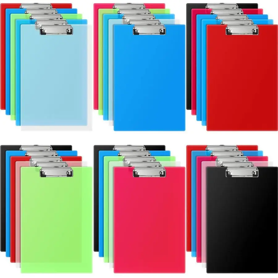 

Pieces Clipboards, Plastic Clipboards with Low Profile Clip A4 Letter Size Cute Clip Boards Holds 100 Sheets for Home Office Cla