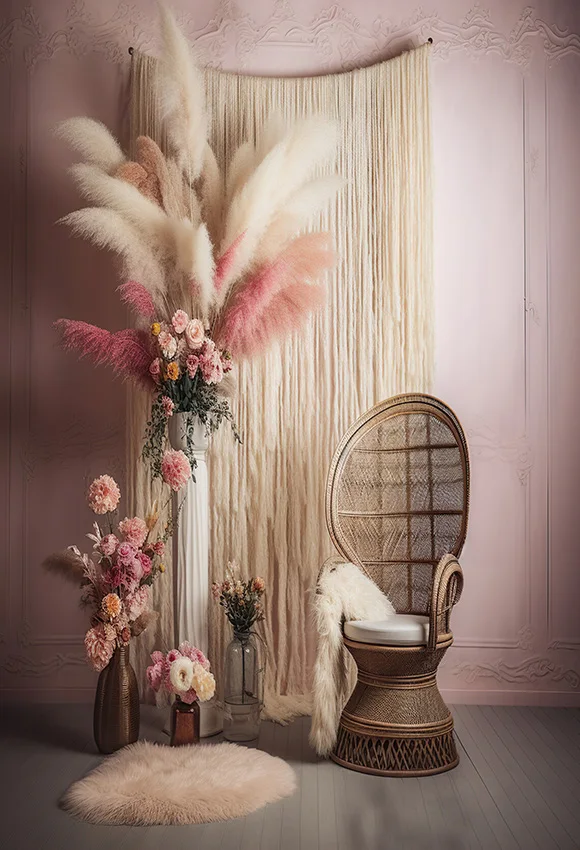 Mehofond Photography Backdrop Bohemia Pampas Grass for Maternity Portrait Baby Shower Boho Flower Background Photo Studio Props