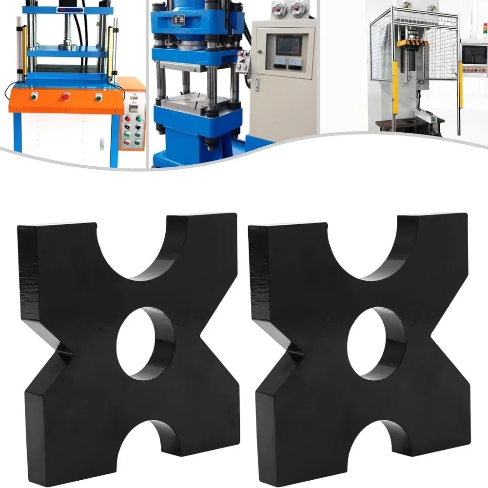 Hydraulic Press Plum Platen Metal Clamp For Workshop Machinery Base Support Anti Slip Pad With Round Hole Black 2 Pcs Tool
