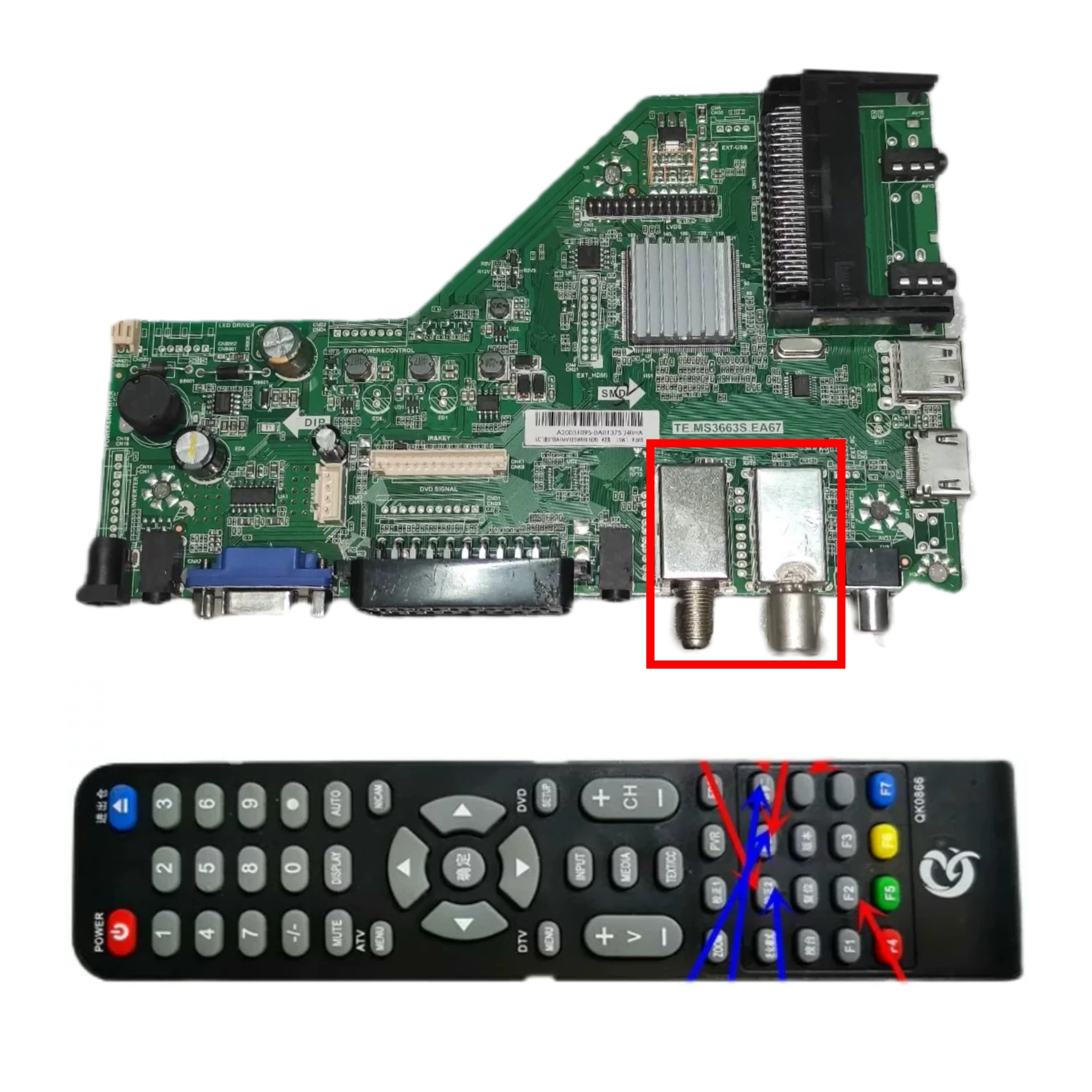 Good working For TE.MS3663S.EA67 Original TV motherboard compatible with multinational systems for lc185tt8a mv185whb-n20