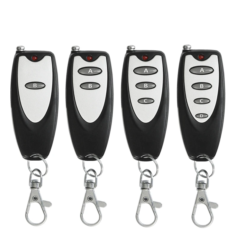 1/2/3/4 botões de controle remoto sem fio código aprendizagem para o obturador do rolo da garagem e outra porta eletrônica