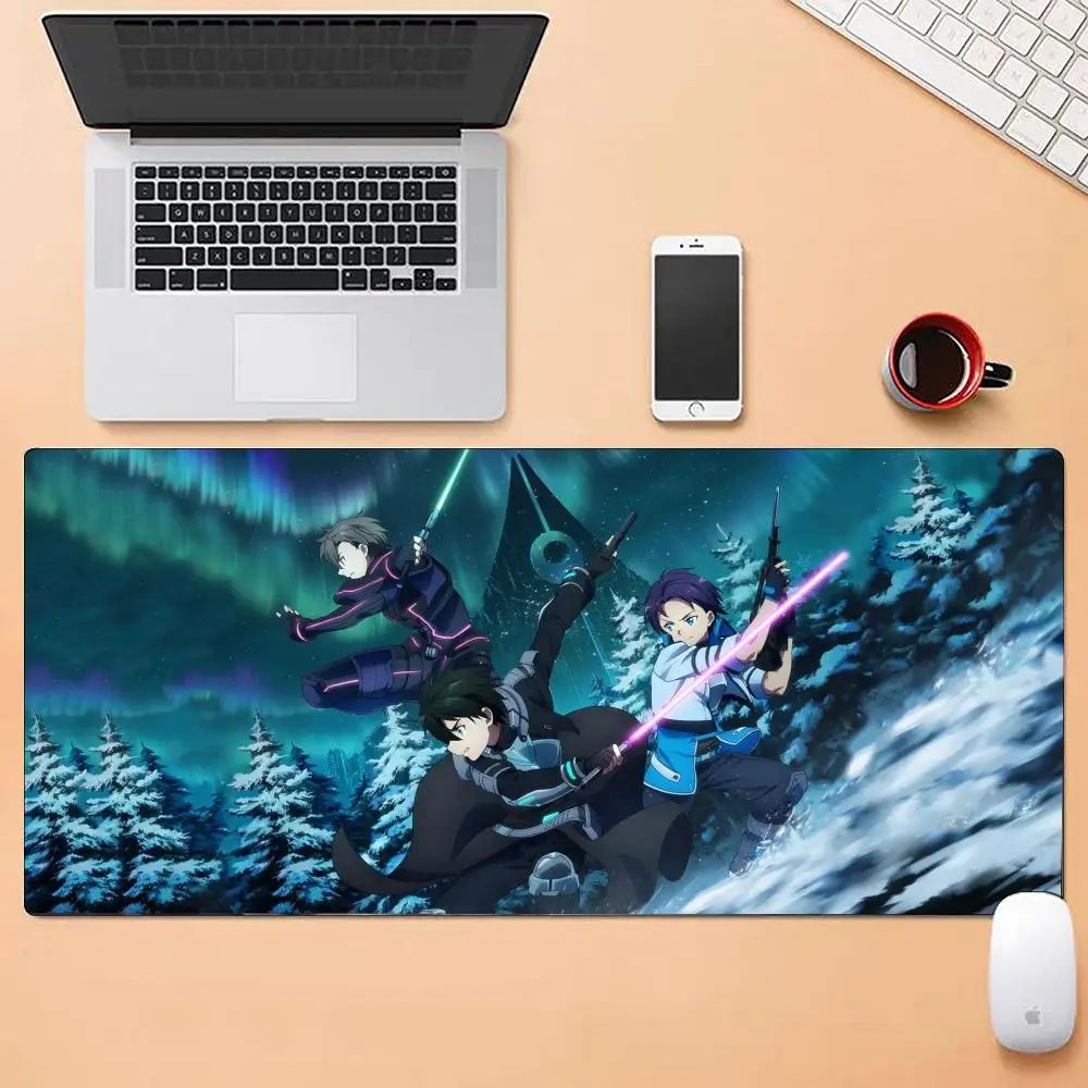 لوحة ماوس أنيمي ساو سيف آرت أونلاين بأحجام متعددة كبيرة مربعة للكمبيوتر مكتب ألعاب طاولة مفارش مطاطية مضادة للانزلاق #4