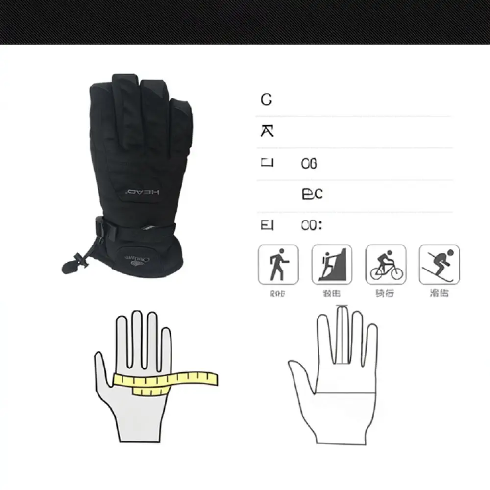 Winter Ski Gloves Thermal Waterproof Windproof Sports Mittens For Cycling Snowboarding Hiking Outdoor Gear Warm Unisex