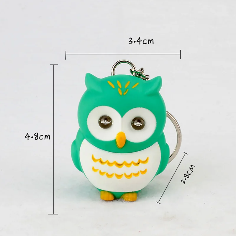 Led Owl Keychain For Women Men Cute Bag Pendant Cartoon Handbag Car Key Ring Sound Light Design Boy Girl Gift  Action Figure Toy