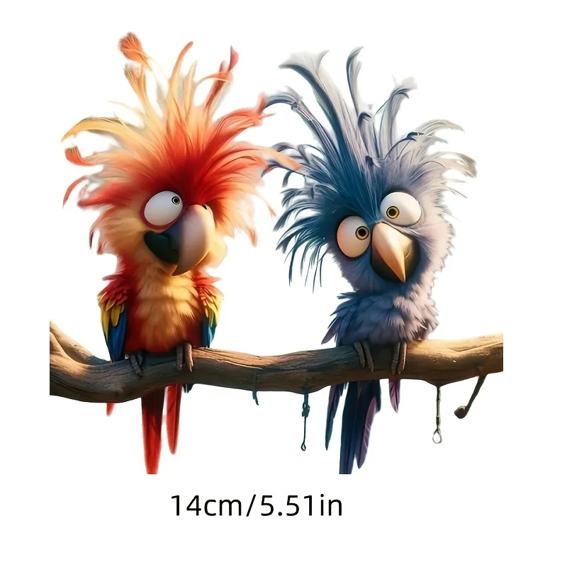 قطعة واحدة من ملصقات الببغاء الكرتونية الغريبية - مناسبة للسيارات وأجهزة الكمبيوتر المحمولة وحقائب السفر والمصدات والأسطح مثل النوافذ والطاولات #6