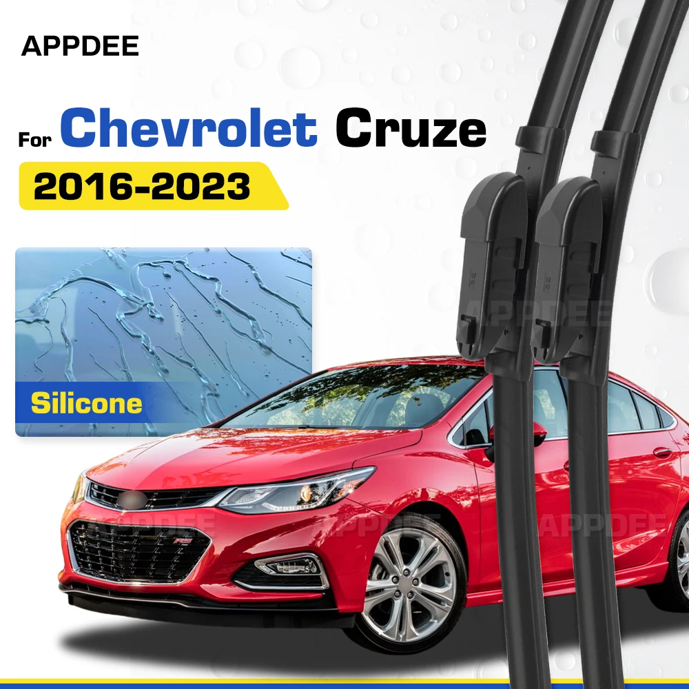 Silicone & Rubber LHD&RHD Front Wiper Blades Set For Chevrolet Cruze MK2 2016-2023 Coated Windshield Windscreen Window Brushes