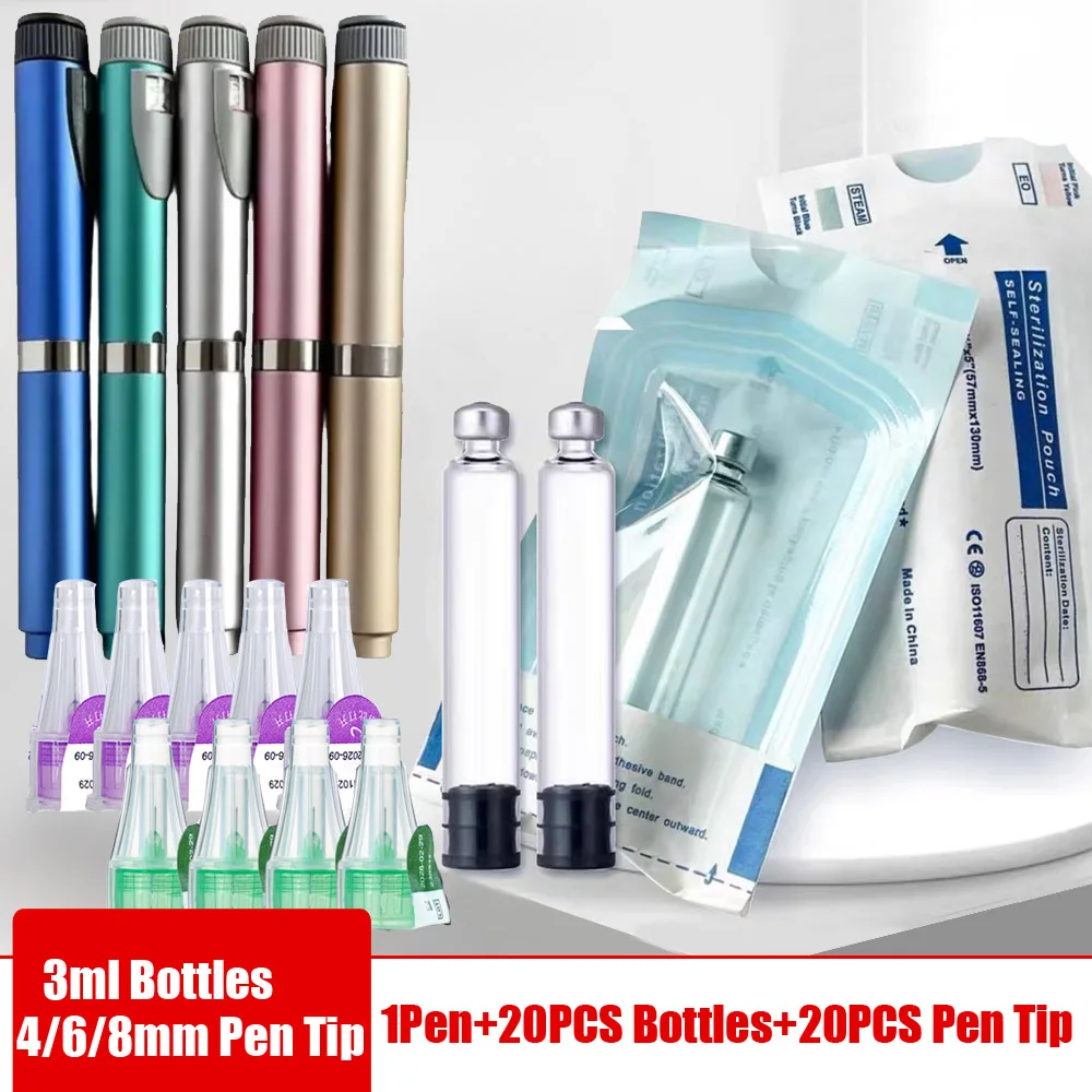 Magic Pen Tattoo Pen Kit Glass Sleeve Cartridges 20pcs 3ml Empty Cassette Bottle Individual Medical Aesthetics 31/32G 4/6/8mm