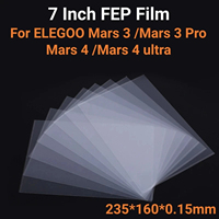 5Pcs 7 Inch FEP Film 235*160*0.15mm For ELEGOO Mars 3 Mars 3 Pro Mars 4 Mars 4 ultra 3D Printer Parts Accessories LCD SLA