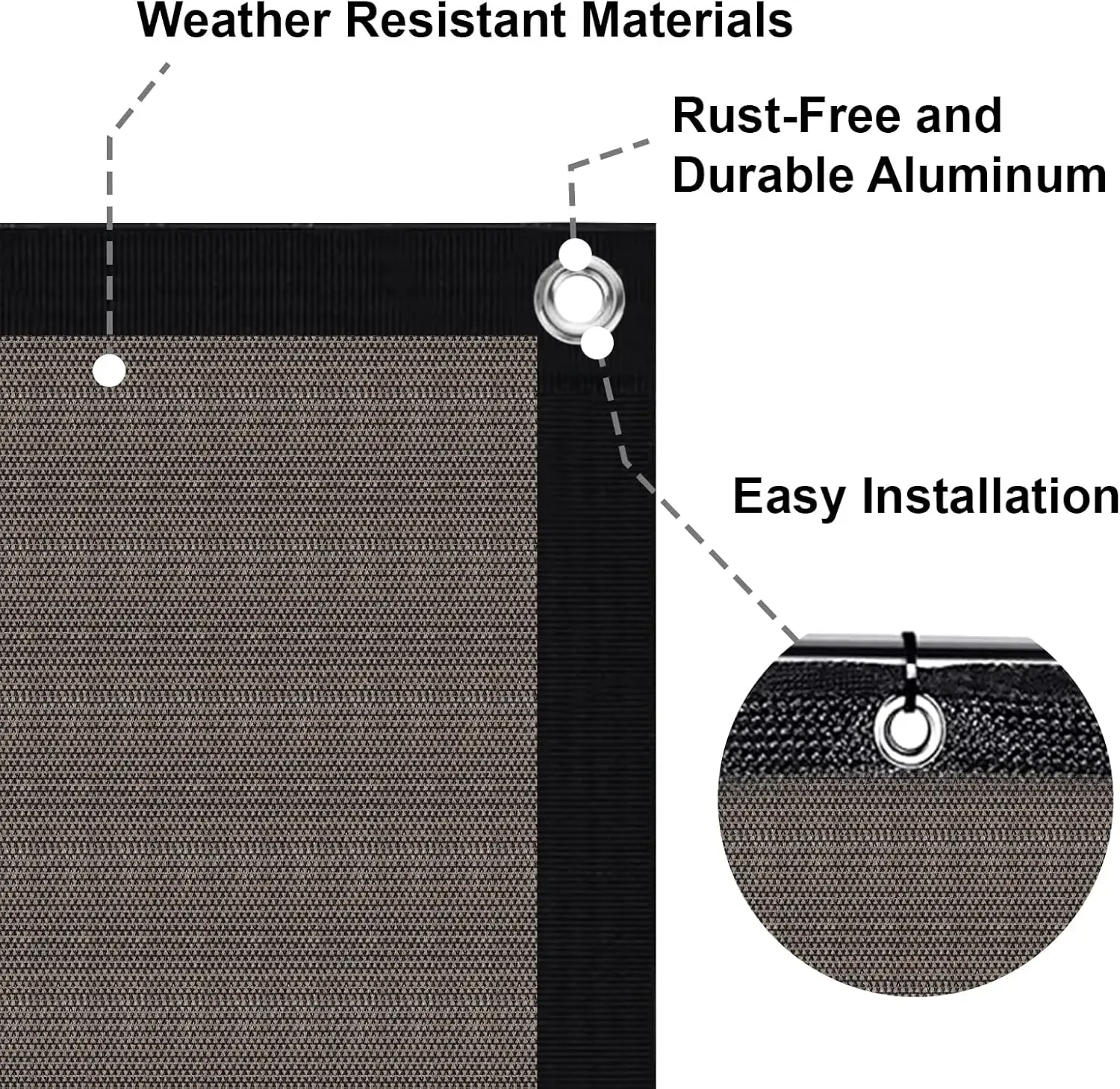 [صفقة ساخنة، أفضل بائع! ]8'x106' سياج شاشة الخصوصية في الهواء الطلق شبكة سياج يغطي شاشة سياج كتلة الرياح مع الحلقات